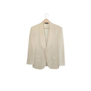 Jos. A Banks Ivory 100% Wool Modern-Fit Shawl Dinner Jacket Size 38 Short